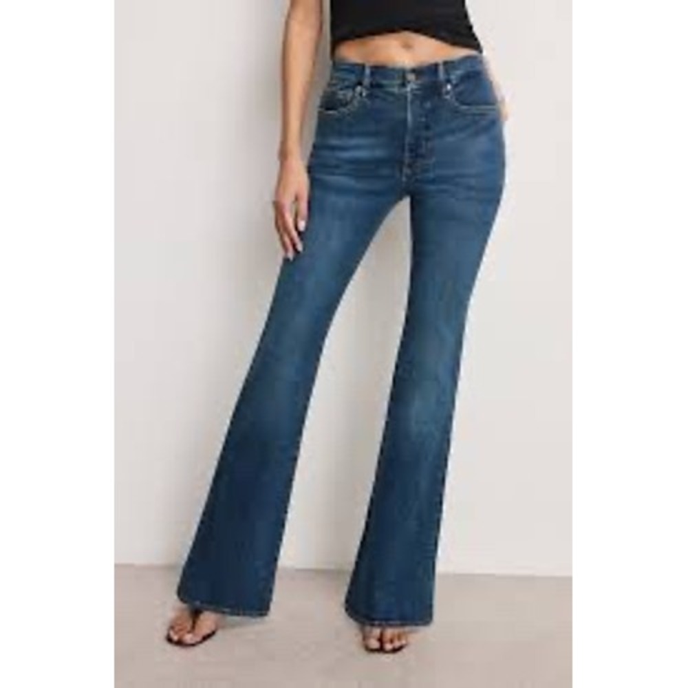 Good American Good Legs Flare Jeans Blue Wash Size 8/29